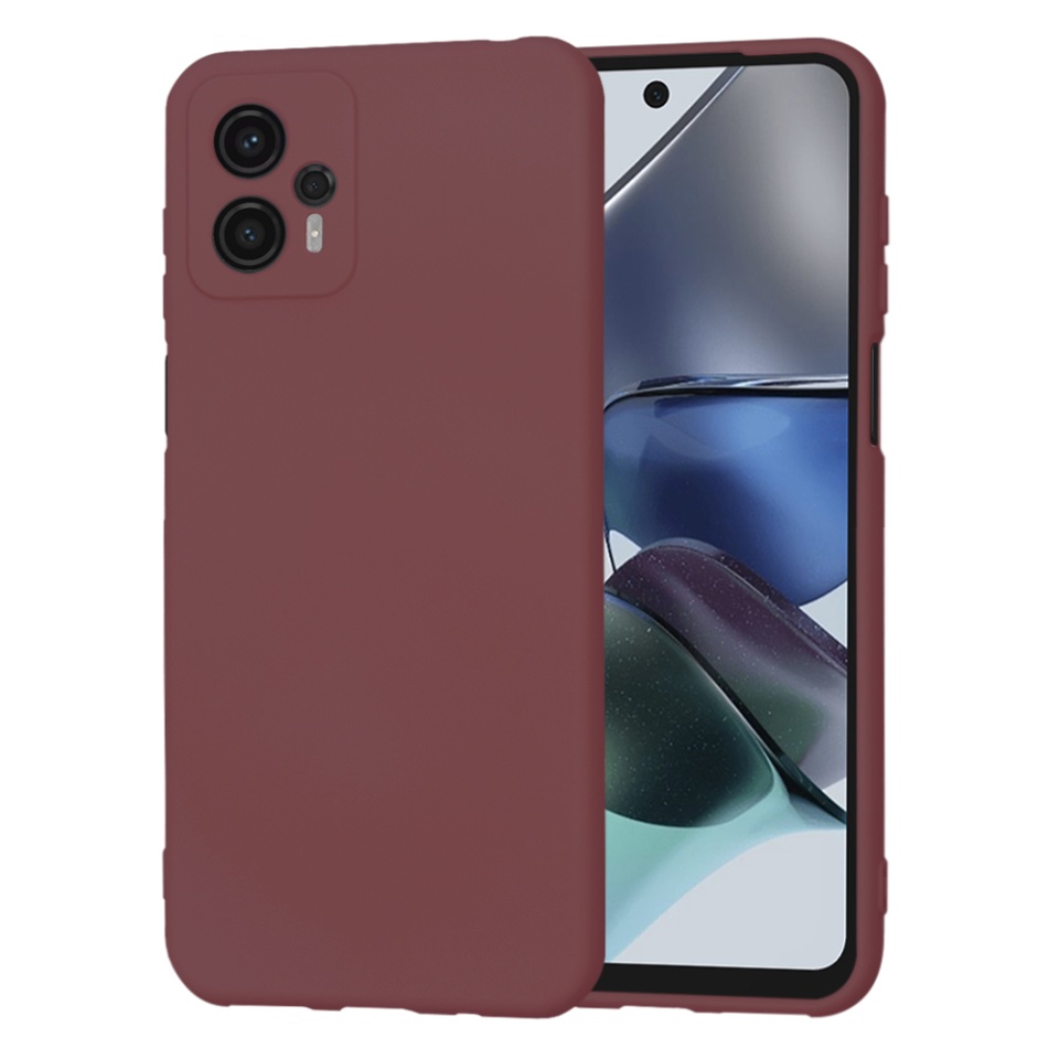 Husa pentru Motorola Moto G23 din Silicon Catifelat, Protectie Premium, Skyddar SoftElegance - Bordo