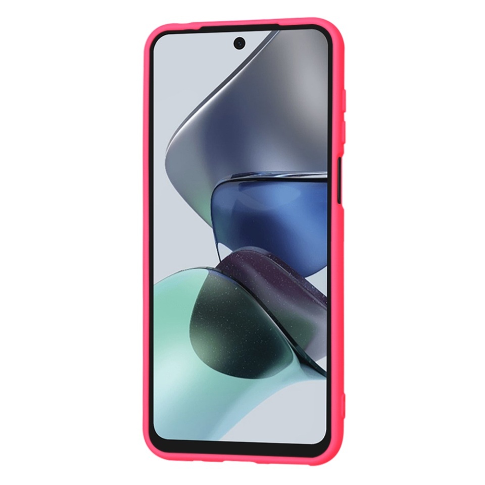 Husa pentru Motorola Moto G23, SKYDDAR INNOVATION, din Silicon Catifelat, SoftElegance, set cu sticker, Fucsia - 1 | YEO