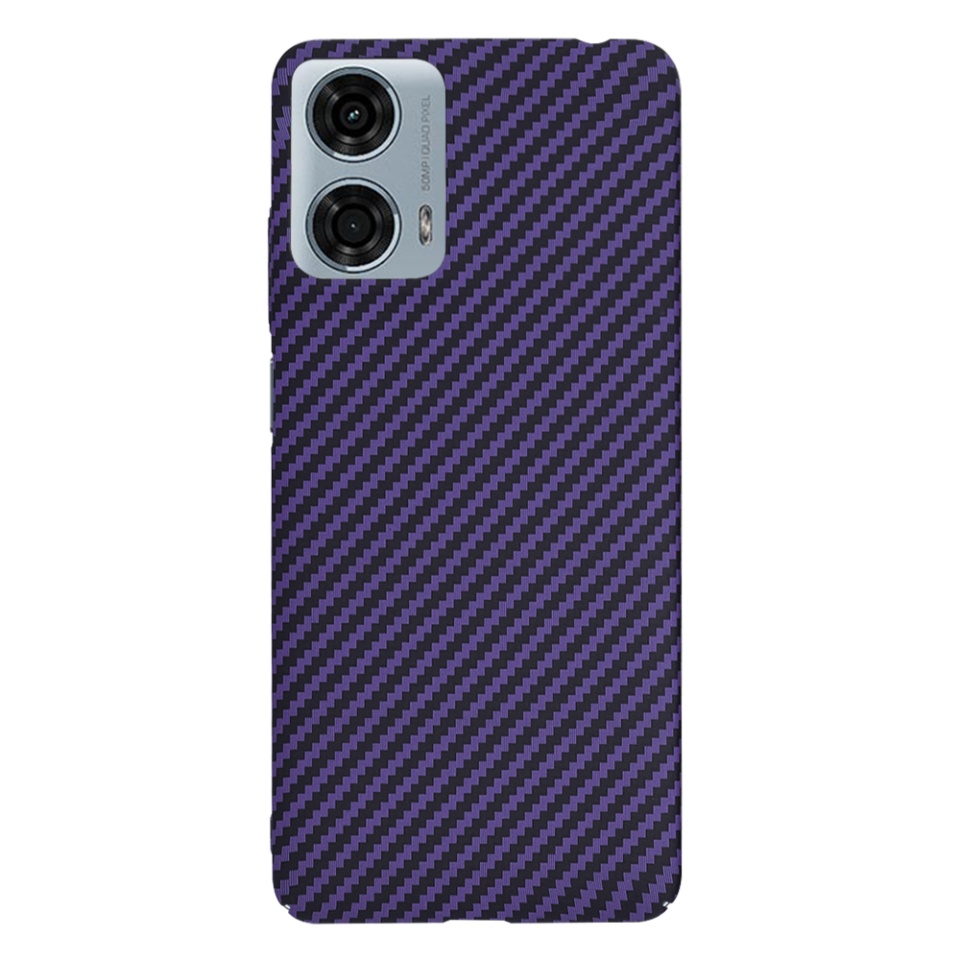 Husa pentru Motorola Moto G24 Power, Finisaj Premium cu Textura de Carbon, Design Elegant, SKDR CarbonFlex - Mov - 2 | YEO