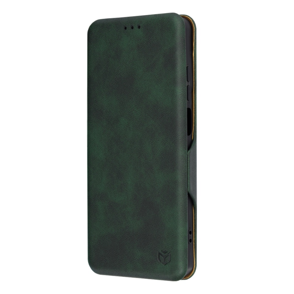 Husa pentru Motorola Moto G24 Power, SKYDDAR INNOVATION, Safe Wallet tip carte din Piele Ecologica, Suport Carduri, Inchidere Magnetica, Verde, set cu sticker - 3 | YEO