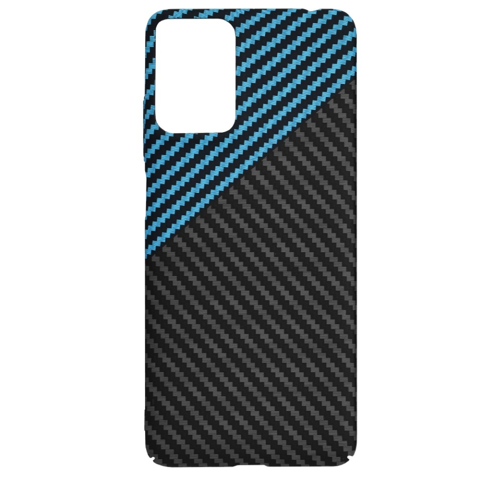 Husa pentru Motorola Moto G24 Power, SKYDDAR INNOVATION, textura carbon, Carbonite FiberShell, set cu sticker, Bleu, - 3 | YEO