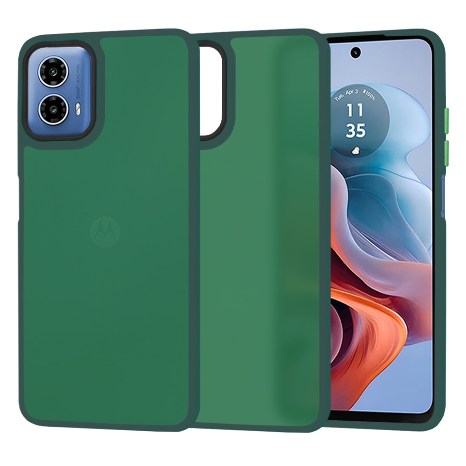 Husa pentru Motorola Moto G34, ce Absoarbe Cele mai Aspre Socuri, Skyddar Frosted - Verde inchis