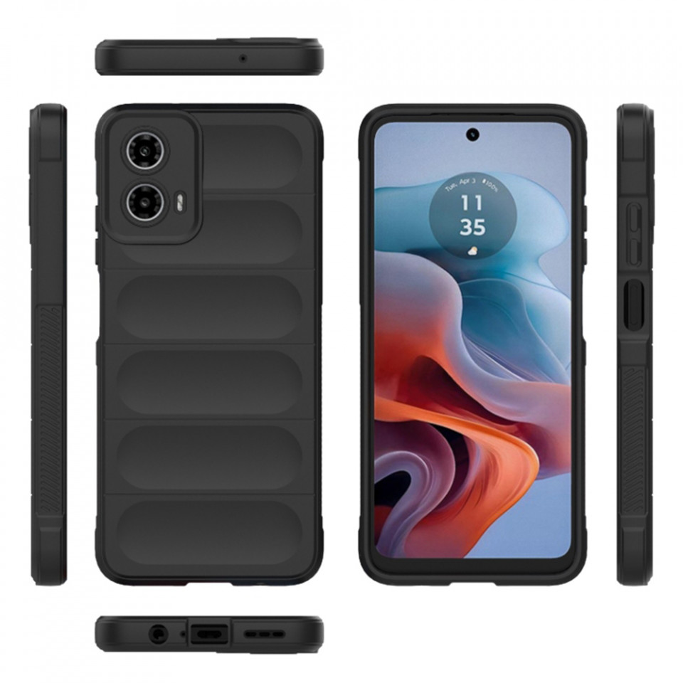 Husa pentru Motorola Moto G34 eleganta, din silicon mat, SKDR Vogue - Negru - 1 | YEO