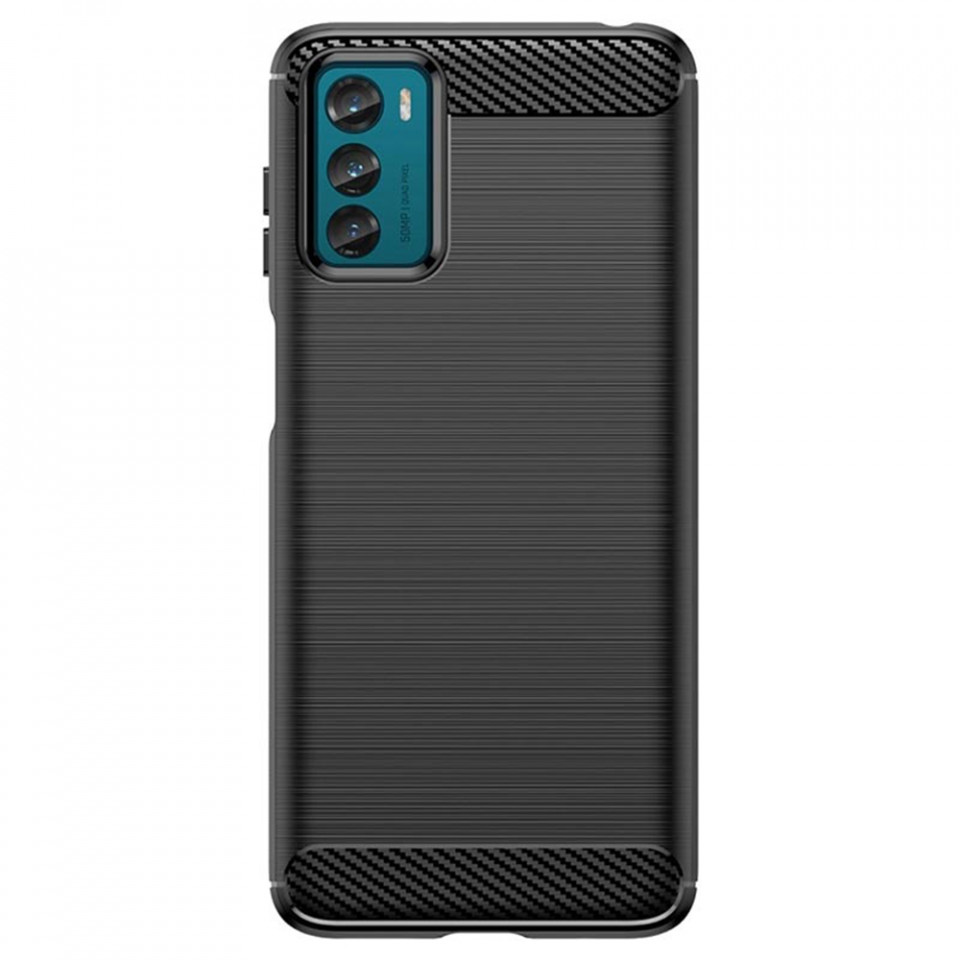 Husa pentru Motorola Moto G42 din silicon, Slim, cu textura Fibra Carbon - Negru - 1 | YEO