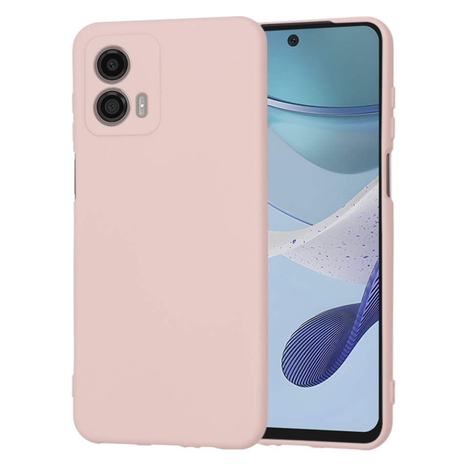 Husa pentru Motorola Moto G53 din Silicon Catifelat, Protectie Premium, Skyddar SoftElegance - Roz pudra