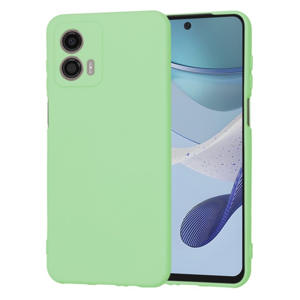Husa pentru Motorola Moto G53, SKYDDAR INNOVATION, din Silicon Catifelat, SoftElegance, set cu sticker, Verde deschis