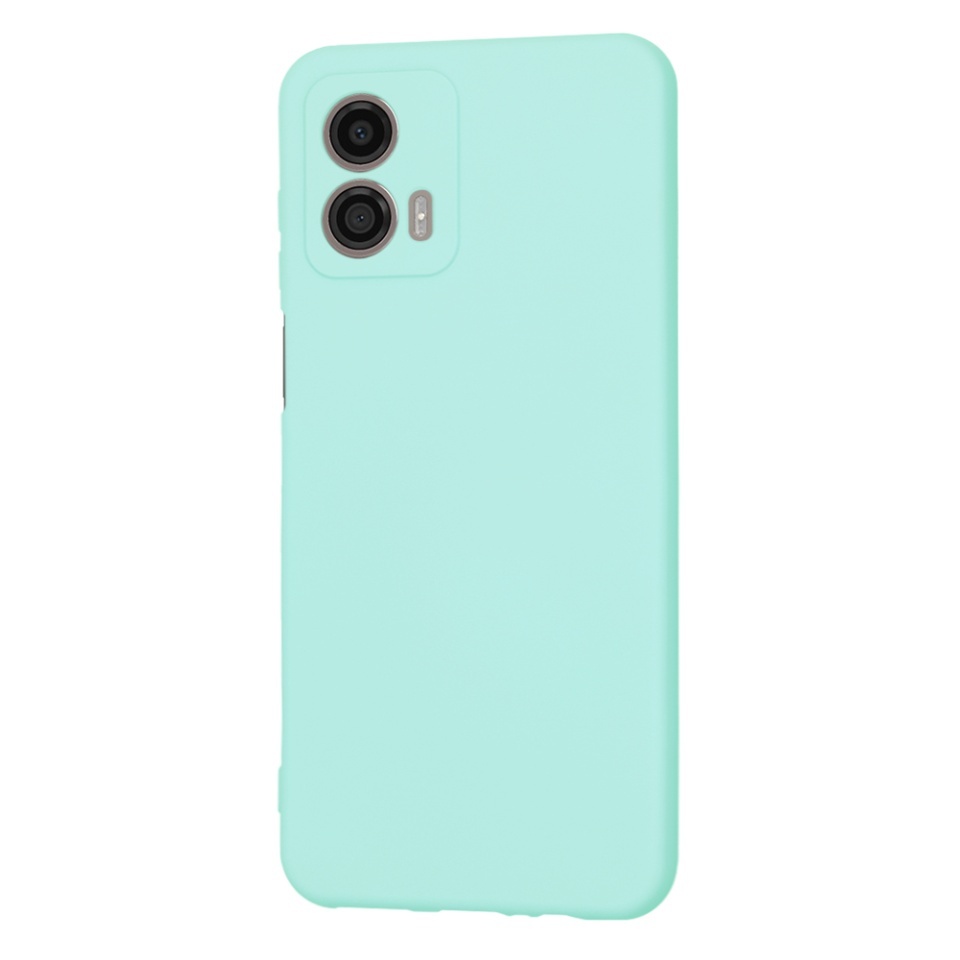 Husa pentru Motorola Moto G53, SKYDDAR INNOVATION, din Silicon Catifelat, SoftElegance, set cu sticker, Turcoaz - 2 | YEO
