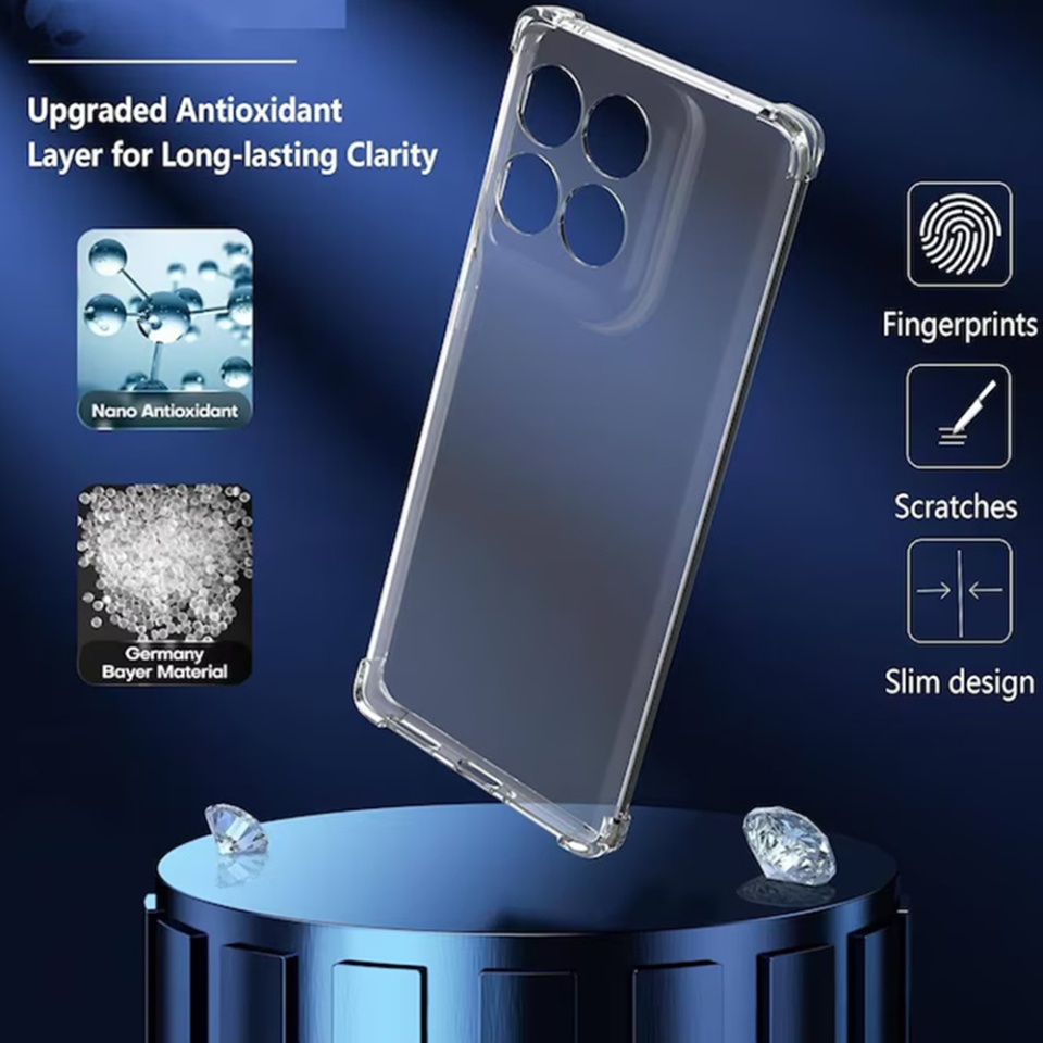 Husa pentru Motorola Moto G56, SKYDDAR INNOVATION, Shockproof Clear Silicone, Silicon Slim, set cu sticker, Transparenta - 3 | YEO