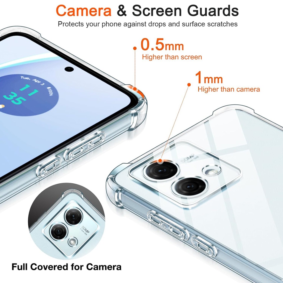 Husa pentru Motorola Moto G84 , SKYDDAR INNOVATION, Shockproof Clear din Silicon Slim, Transparenta, set cu sticker - 5