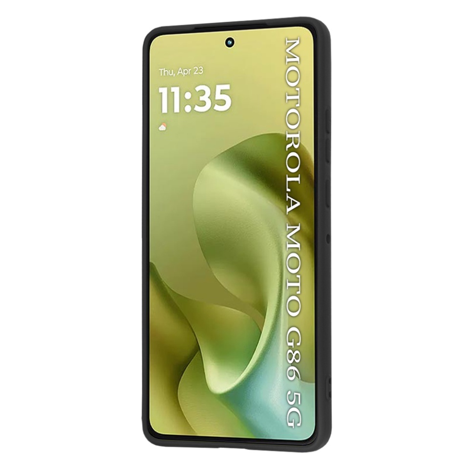 Husa pentru Motorola Moto G86, SKYDDAR INNOVATION, din Silicon Catifelat, SoftElegance, set cu sticker, Negru - 1 | YEO