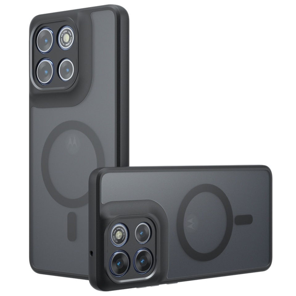 Husa pentru Motorola Moto G86, SKYDDAR INNOVATION, PureFrost MagSafe, AntiSoc, set cu sticker, Negru frost