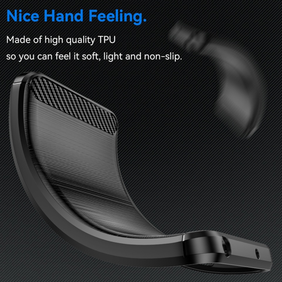 Husa pentru Nothing CMF Phone 1 din Silicon Premium, Slim, cu textura Fibra Carbon - Negru - 3 | YEO