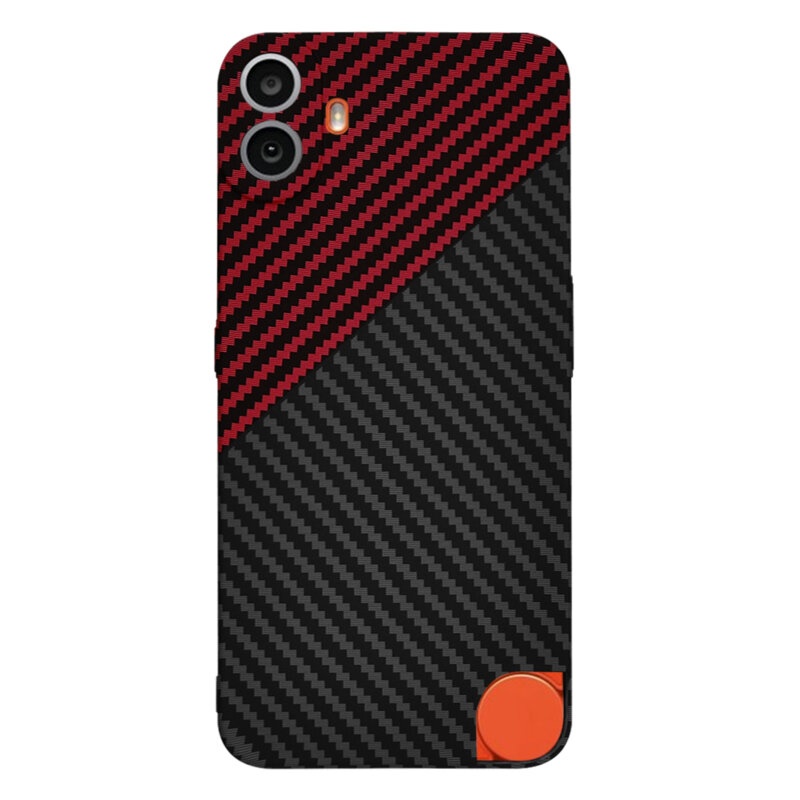 Husa pentru Nothing CMF Phone 1, Finisaj Premium cu Textura de Carbon, Design Elegant, SKDR CarbonFlex - Rosu inchis - 2 | YEO