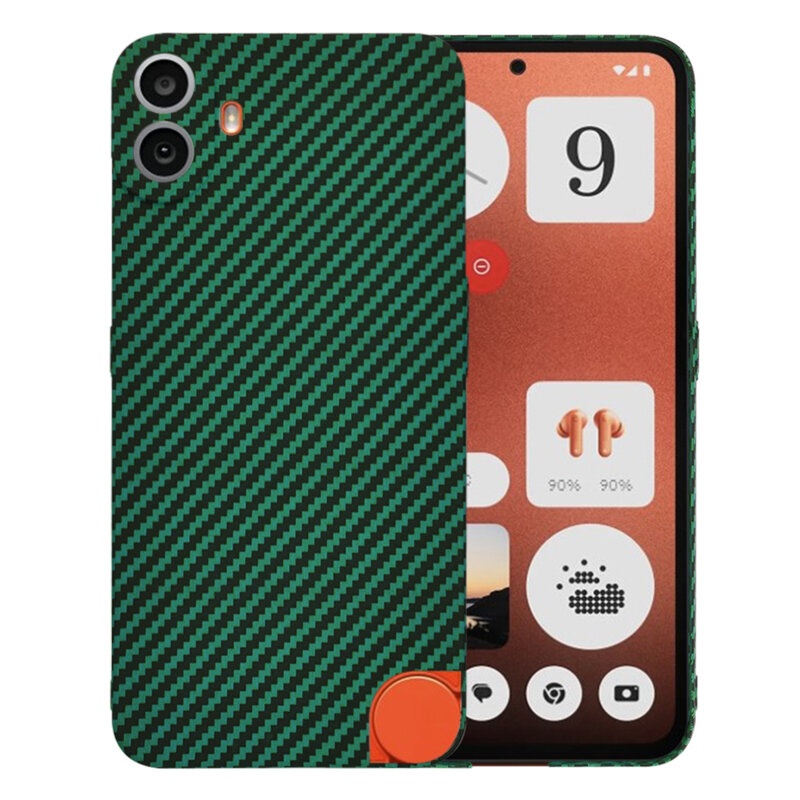 Husa pentru Nothing CMF Phone 1, Finisaj Premium cu Textura de Carbon, Design Elegant, SKDR CarbonFlex - Verde