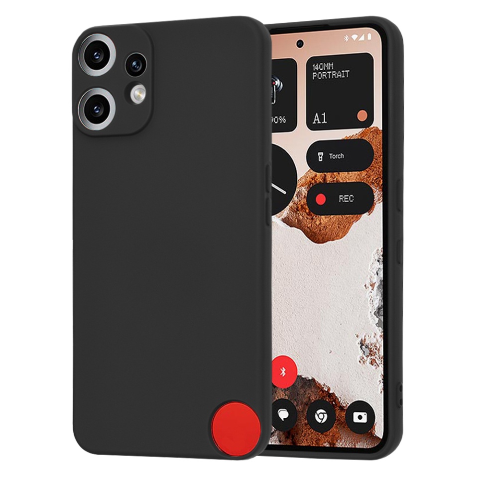 Husa pentru Nothing CMF Phone 2 Pro, SKYDDAR INNOVATION, din Silicon Catifelat, SoftElegance, set cu sticker, Negru