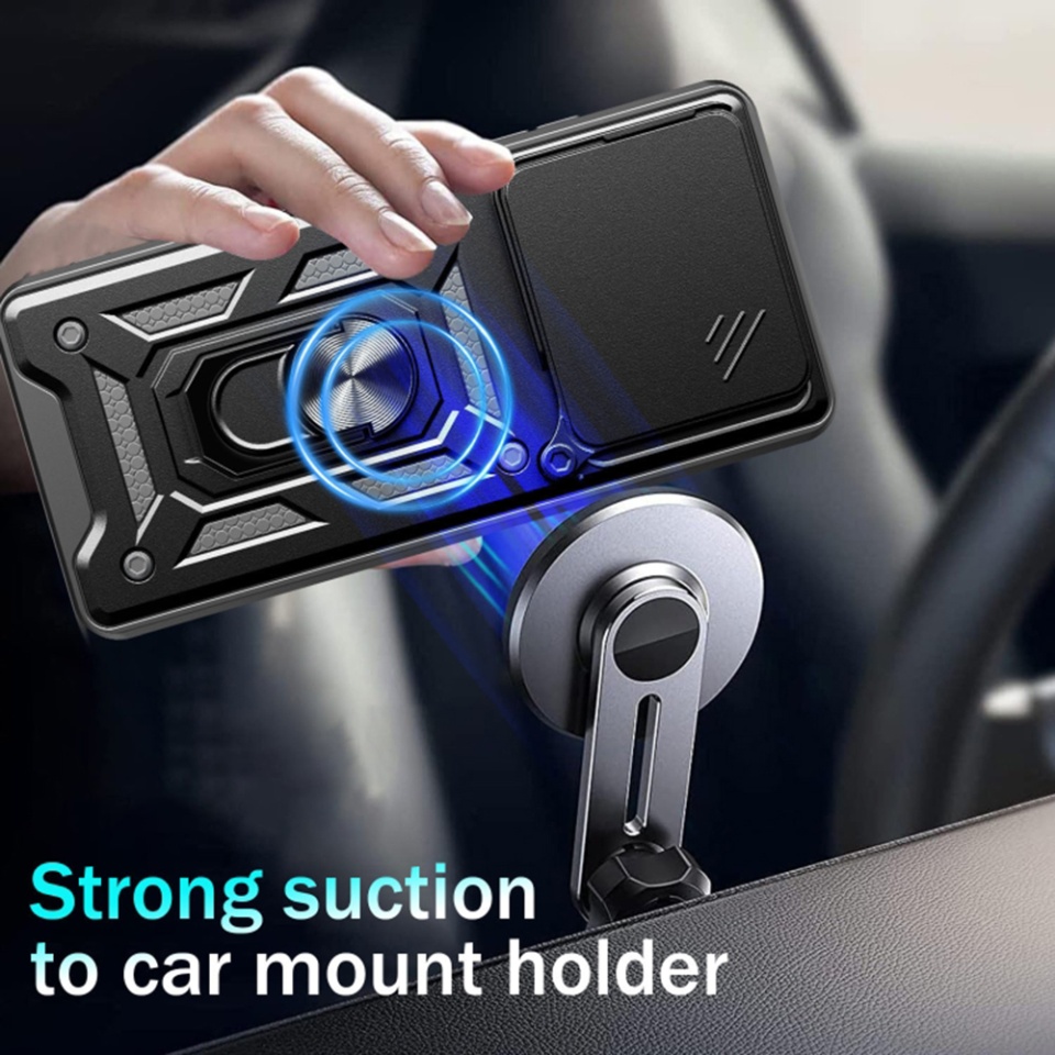 Husa pentru Nothing Phone (3), SKYDDAR INNOVATION, CamShield, Inel magnetic, set cu sticker, Negru - 3 | YEO