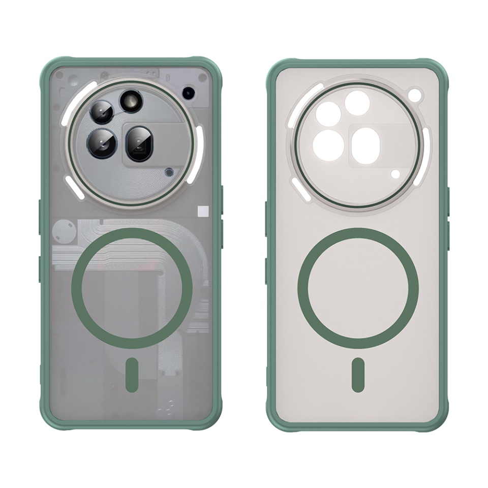 Husa pentru Nothing Phone (3a) Pro, SKYDDAR INNOVATION, HaloFrost MagSafe II, Antisoc, set cu sticker, Verde - 1 | YEO