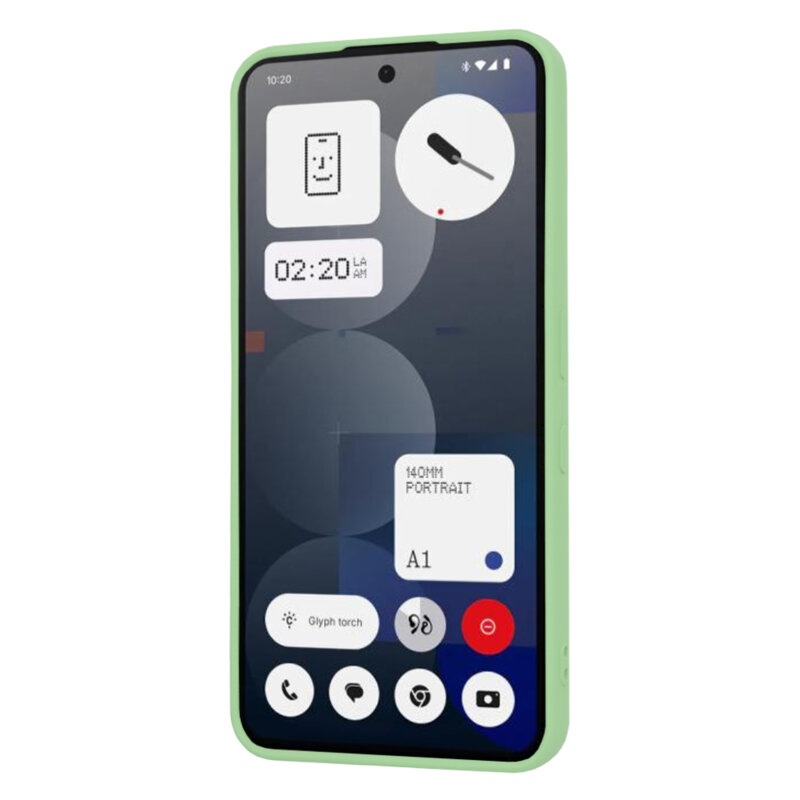Husa pentru Nothing Phone (3a) Pro, SKYDDAR INNOVATION, SoftElegance din Silicon Catifelat, set cu sticker, Verde deschis - 1 | YEO