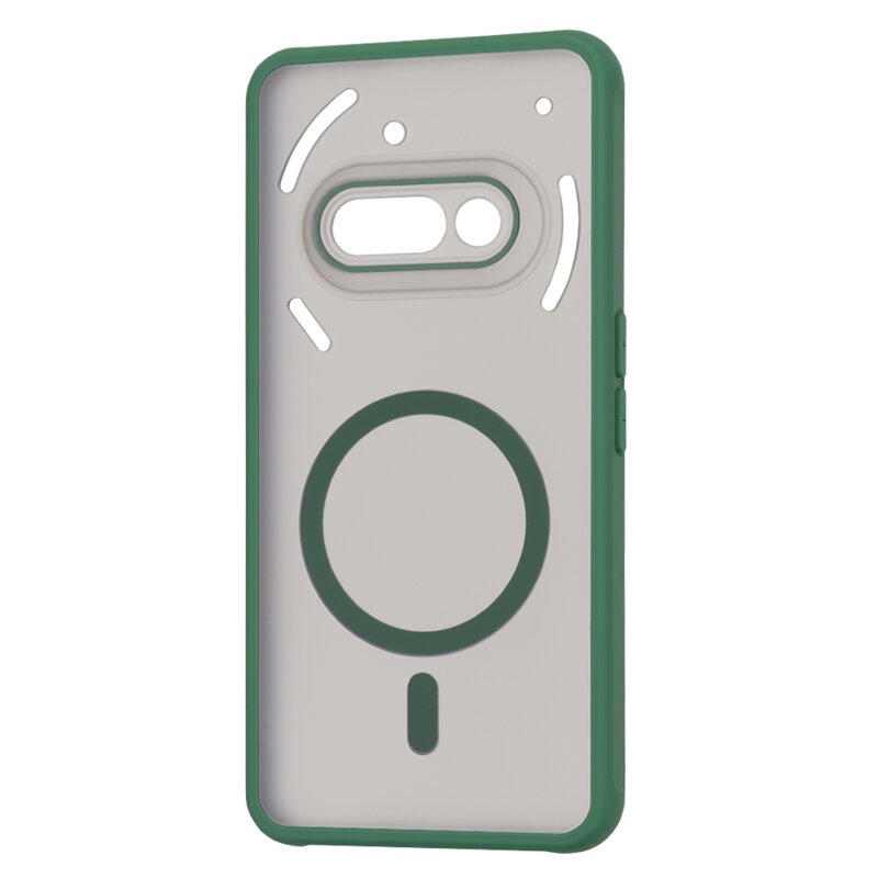 Husa pentru Nothing Phone (3a), SKYDDAR INNOVATION, Frosted MagSafe, Antisoc, set cu sticker, Verde inchis - 3 | YEO