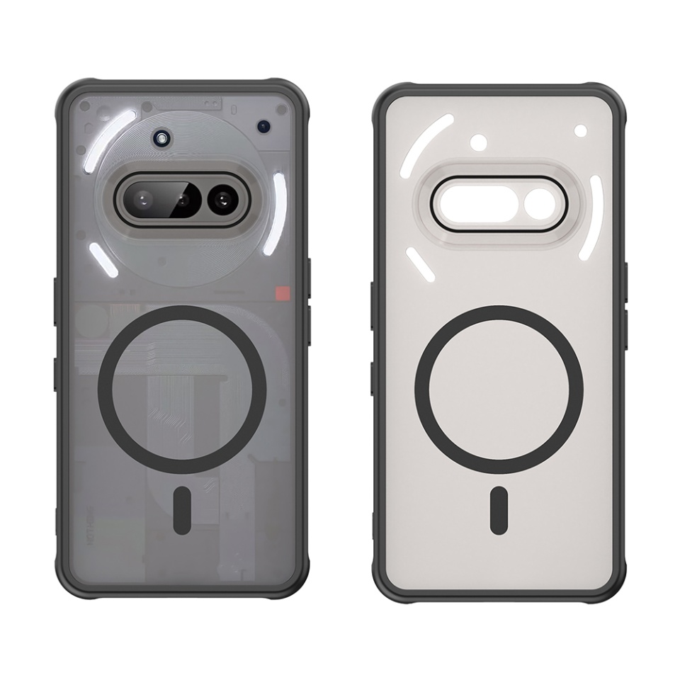 Husa pentru Nothing Phone (3a), SKYDDAR INNOVATION, HaloFrost MagSafe II, Antisoc, set cu sticker, Negru - 1 | YEO