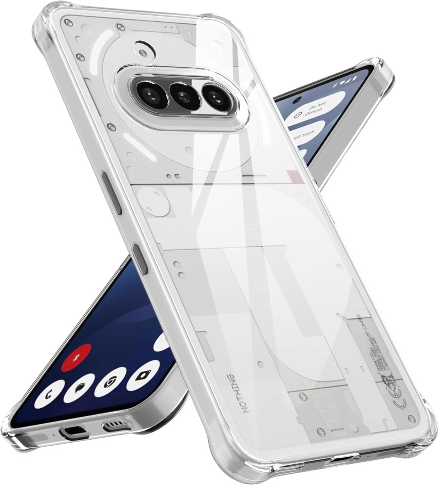 Husa pentru Nothing Phone (3a), SKYDDAR INNOVATION, Shockproof Clear Silicone, Slim Silicon, Transparenta, set cu sticker