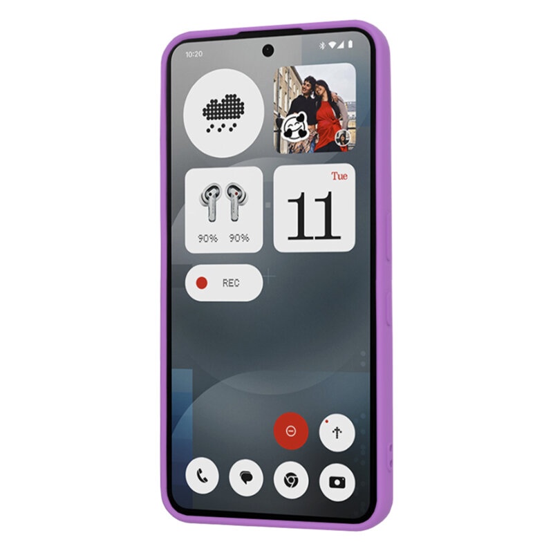 Husa pentru Nothing Phone (3a), SKYDDAR INNOVATION, SoftElegance din Silicon Catifelat, set cu sticker, Mov - 1 | YEO