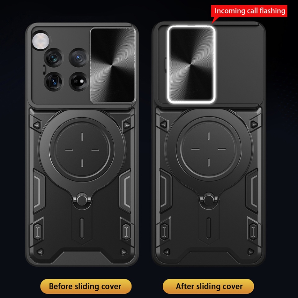 Husa pentru OnePlus 12, cu inel magnetic si suport ajustabil, protecție completa camera, SKDR SafeCover - Negru - 2 | YEO