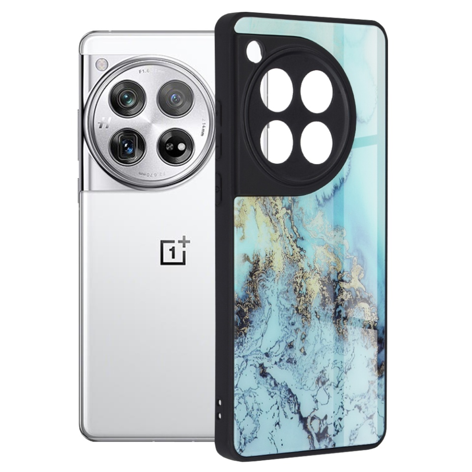 Husa pentru OnePlus 12 cu sticla securizata, SKYDDAR Oddysey - Bleu
