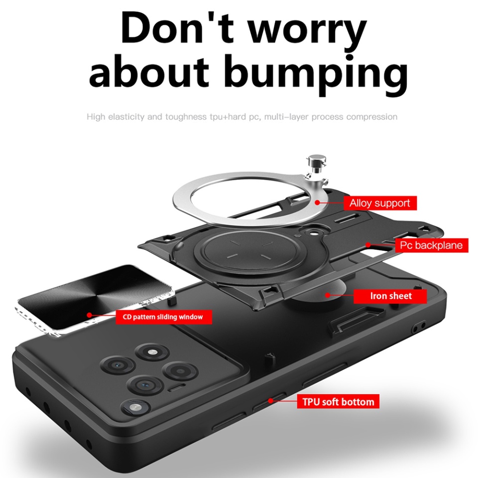 Husa pentru OnePlus 12R, SKYDDAR INNOVATION, CamGuard Pro, Inel Magnetic, Protectie Camera, set cu sticker, Negru - 1 | YEO