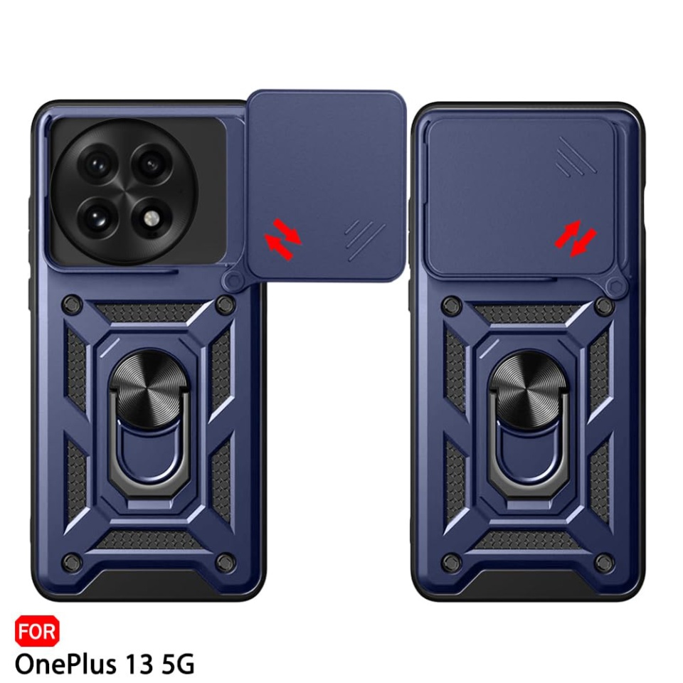 Husa pentru OnePlus 13 cu inel magnetic si protectie camera Skyddar CamShield - Albastru - 1 | YEO