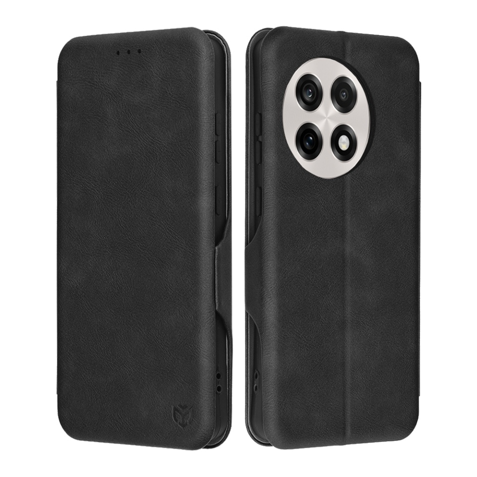 Husa pentru OnePlus 13R, SKYDDAR INNOVATION, Pocket Safe, tip carte din Piele Ecologica, Suport Carduri, Inchidere Magnetica, set cu sticker, Negru