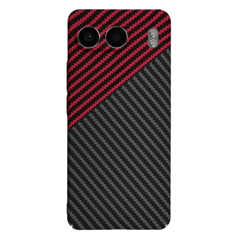 Husa pentru OnePlus Nord 4, Finisaj Premium cu Textura de Carbon, Design Elegant, SKDR CarbonFlex - Rosu inchis - 1 | YEO