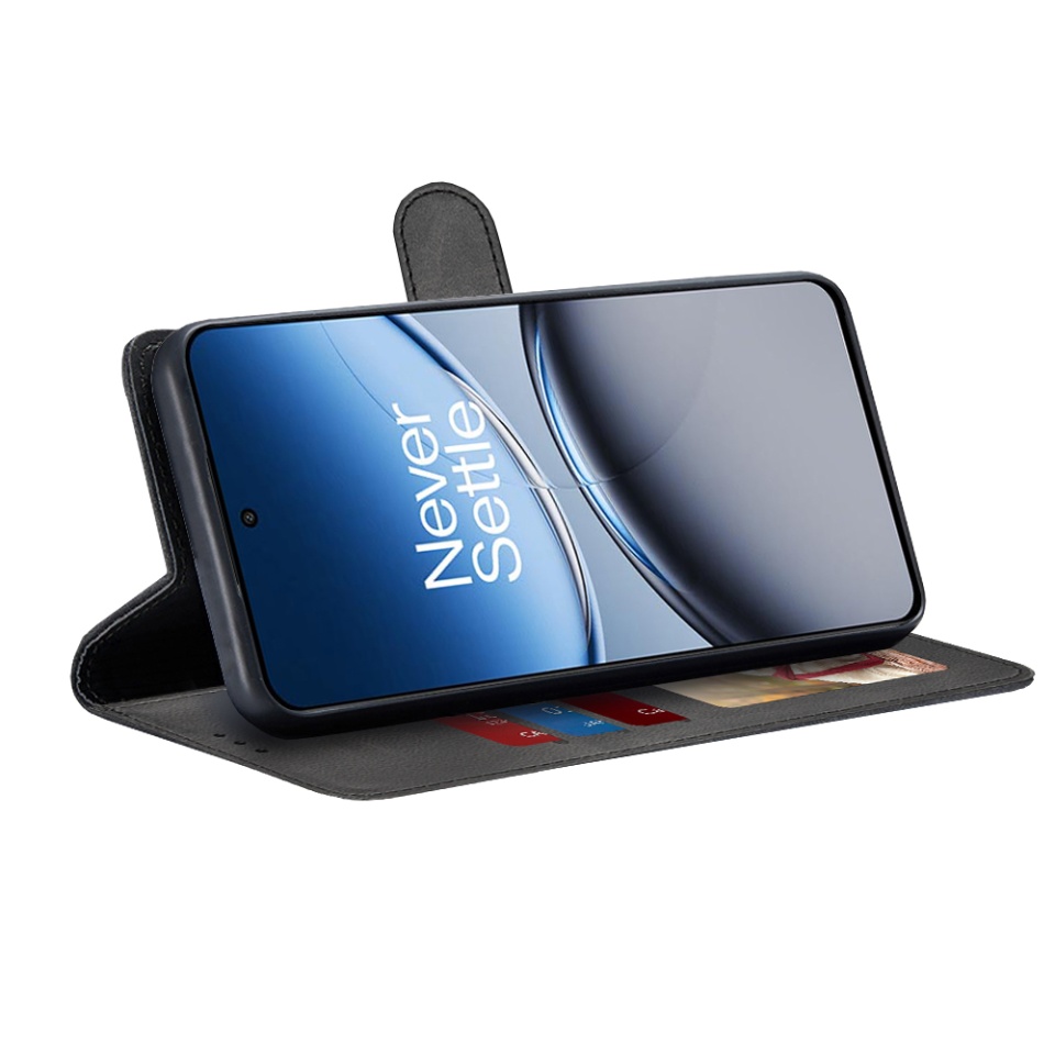 Husa pentru OnePlus Nord 4, SKYDDAR INNOVATION, Diary Book, tip carte, cu Portofel Interior, Antisoc, Negru, set cu sticker - 1 | YEO