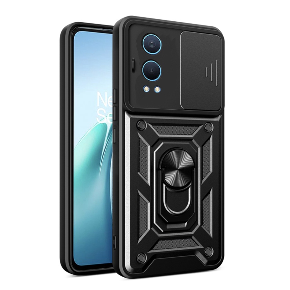 Husa pentru OnePlus Nord CE4 Lite cu inel magnetic si protectie camera Skyddar CamShield - Negru