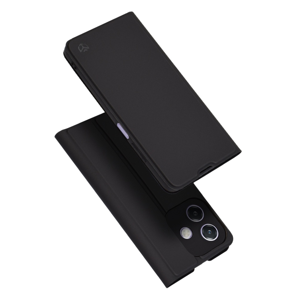 Husa pentru Oppo A40 4G / A60 5G, SKYDDAR INNOVATION, Magskin Book, tip Carte cu Portofel Interior, set cu sticker, Negru