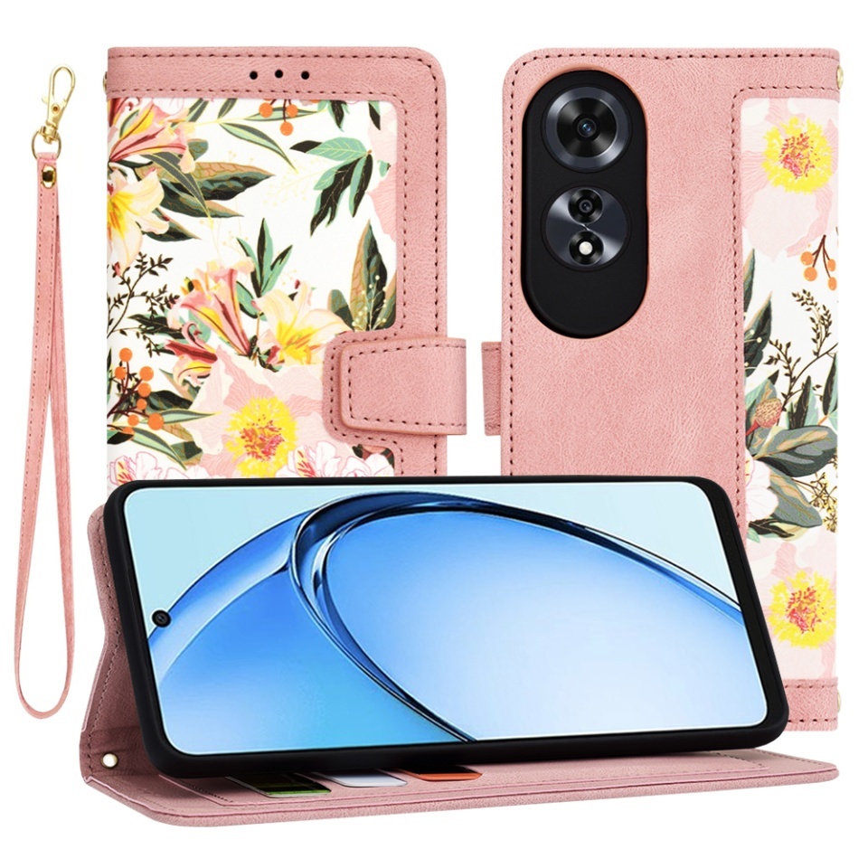 Husa pentru Oppo A60 4G, SKYDDAR INNOVATION, Flipcraft din Piele Ecologică, Stand Integrat, Buzunare pentru Carduri, set cu sticker, Roz