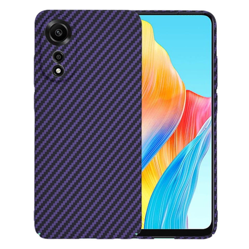 Husa pentru Oppo A78 4G, Finisaj Premium cu Textura de Carbon, Design Elegant, SKDR CarbonFlex - Mov