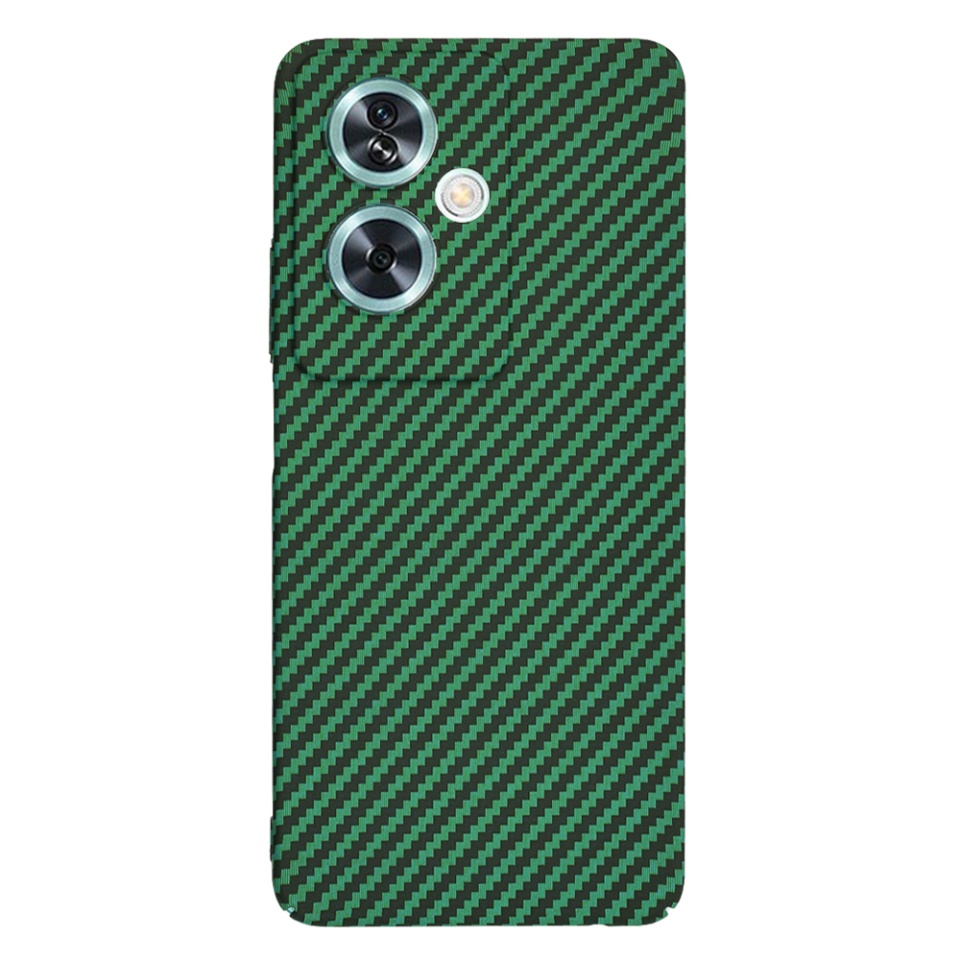 Husa pentru Oppo A79 5G / OnePlus Nord N30 SE, Finisaj Premium cu Textura de Carbon, Design Elegant, SKDR CarbonFlex - Verde - 2 | YEO