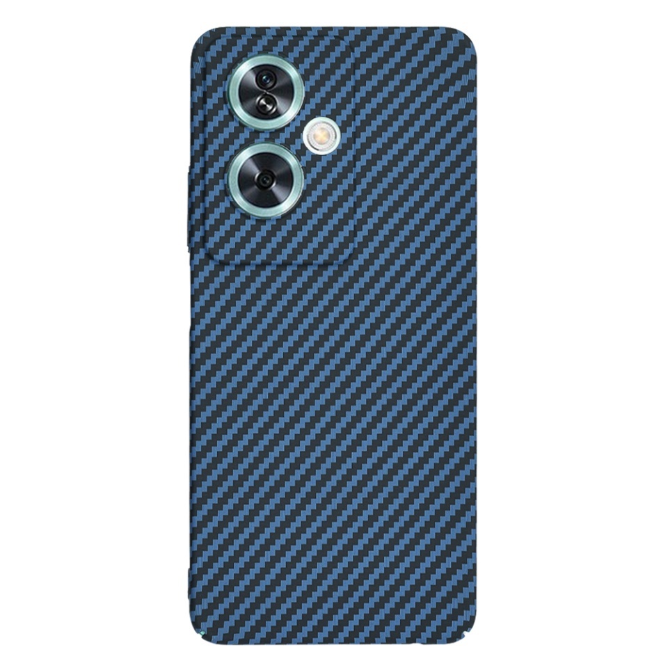 Husa pentru Oppo A79 5G / OnePlus Nord N30 SE, SKYDDAR INNOVATION, textura carbon, Carbonite FiberShell, set cu sticker, Cyan, - 2 | YEO