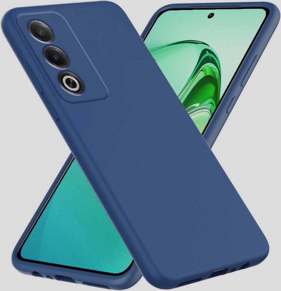 Husa pentru Oppo A80 5G din Silicon Catifelat, Protectie Premium, Skyddar SoftElegance - Bleumarin