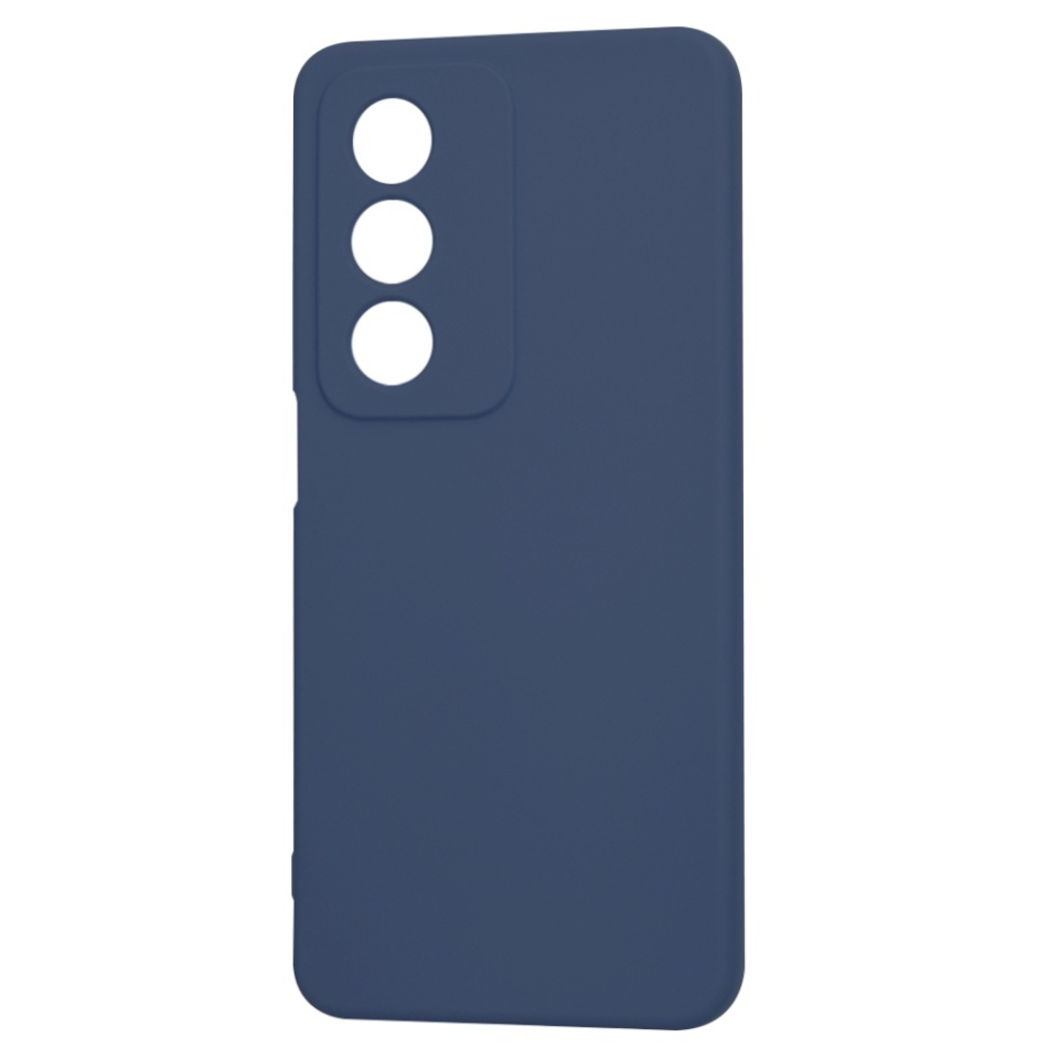 Husa pentru Oppo A80 5G, SKYDDAR INNOVATION, din Silicon Catifelat, SoftElegance, set cu sticker, Bleumarin - 3 | YEO
