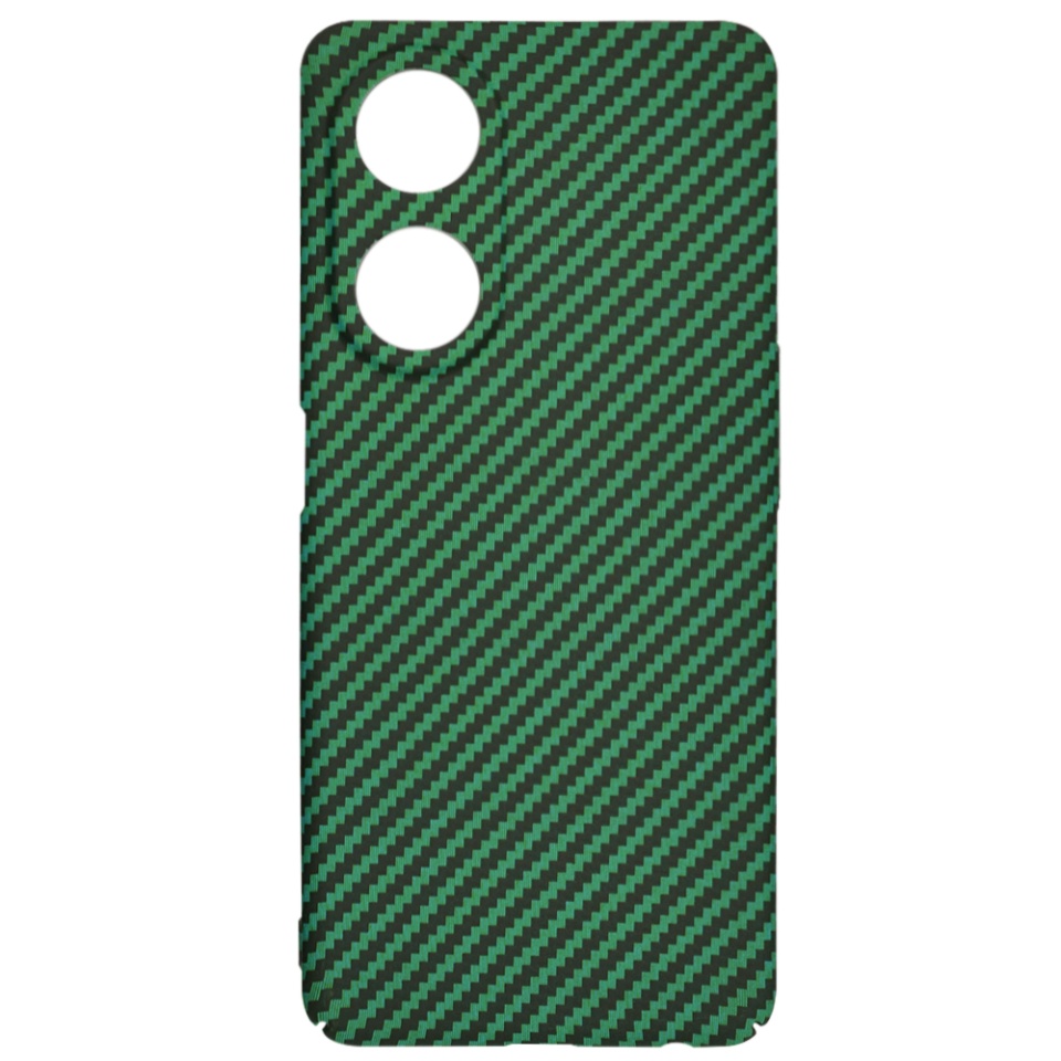 Husa pentru Oppo A98 5G, Finisaj Premium cu Textura de Carbon, Design Elegant, SKDR CarbonFlex - Verde - 3 | YEO