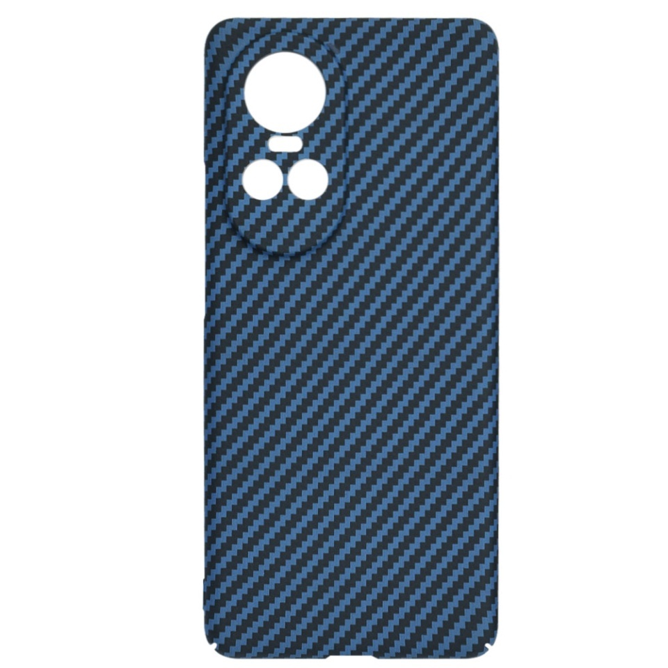 Husa pentru Oppo Reno10 / Reno10 Pro, SKYDDAR INNOVATION, textura carbon, Carbonite FiberShell, set cu sticker, Cyan, - 3 | YEO