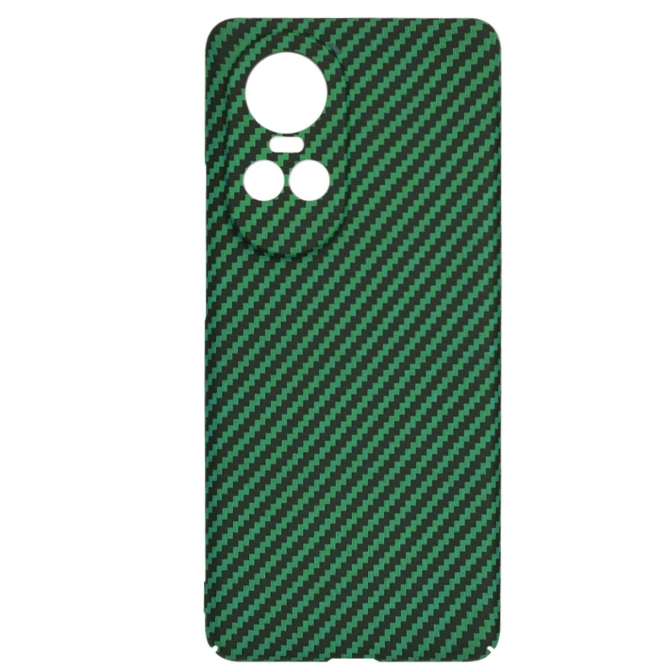 Husa pentru Oppo Reno10 / Reno10 Pro, SKYDDAR INNOVATION, textura carbon, Carbonite FiberShell, set cu sticker, Verde, - 3 | YEO