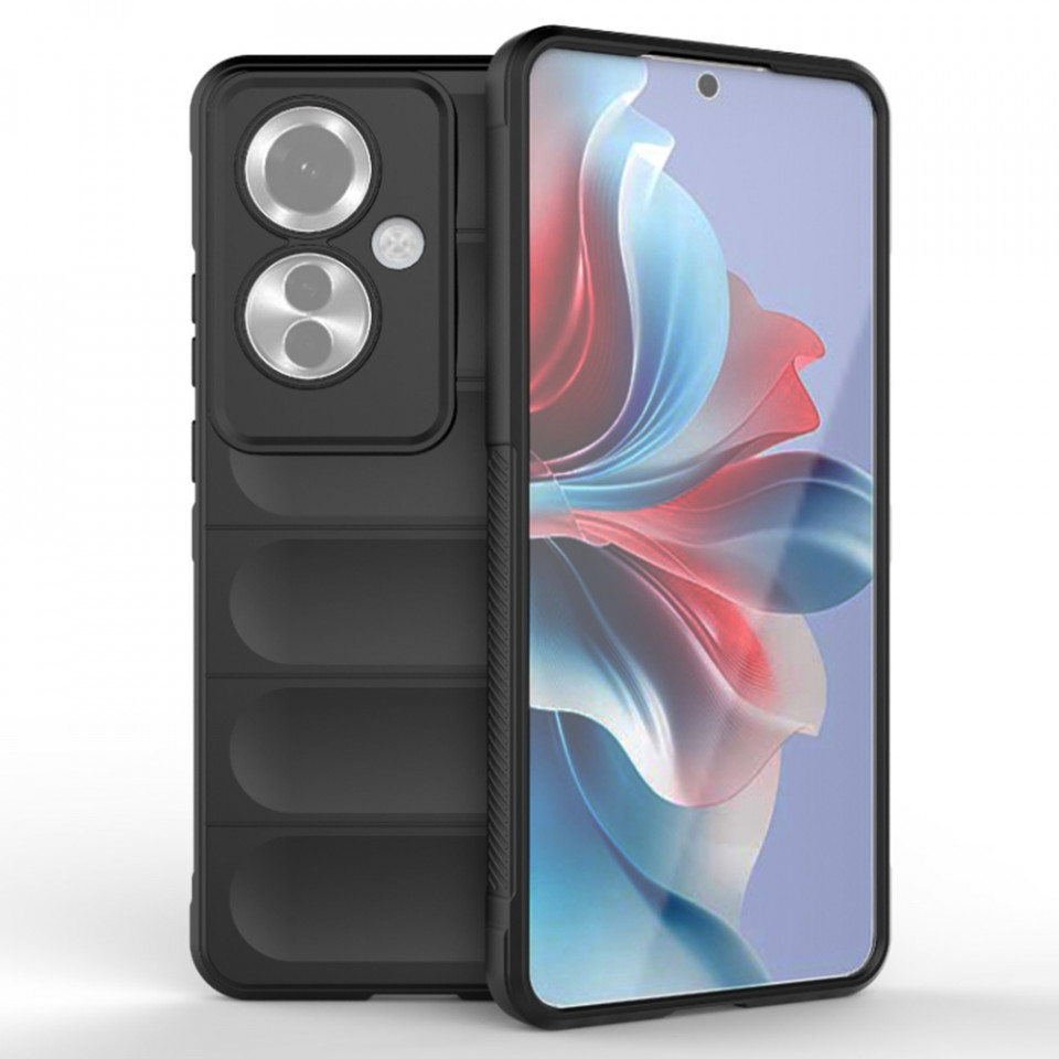 Husa pentru Oppo Reno11 F eleganta, din silicon mat, SKDR Vogue - Negru