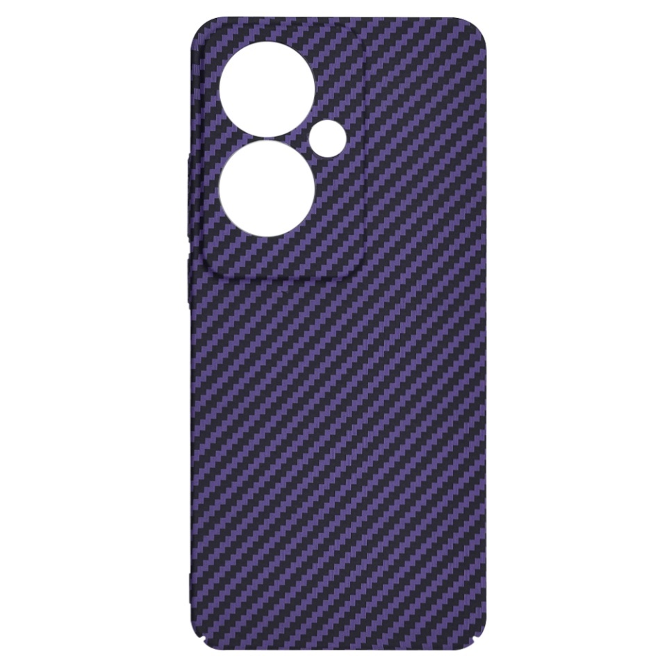 Husa pentru Oppo Reno11 F, SKYDDAR INNOVATION, textura carbon, Carbonite FiberShell, set cu sticker, Mov, - 3 | YEO
