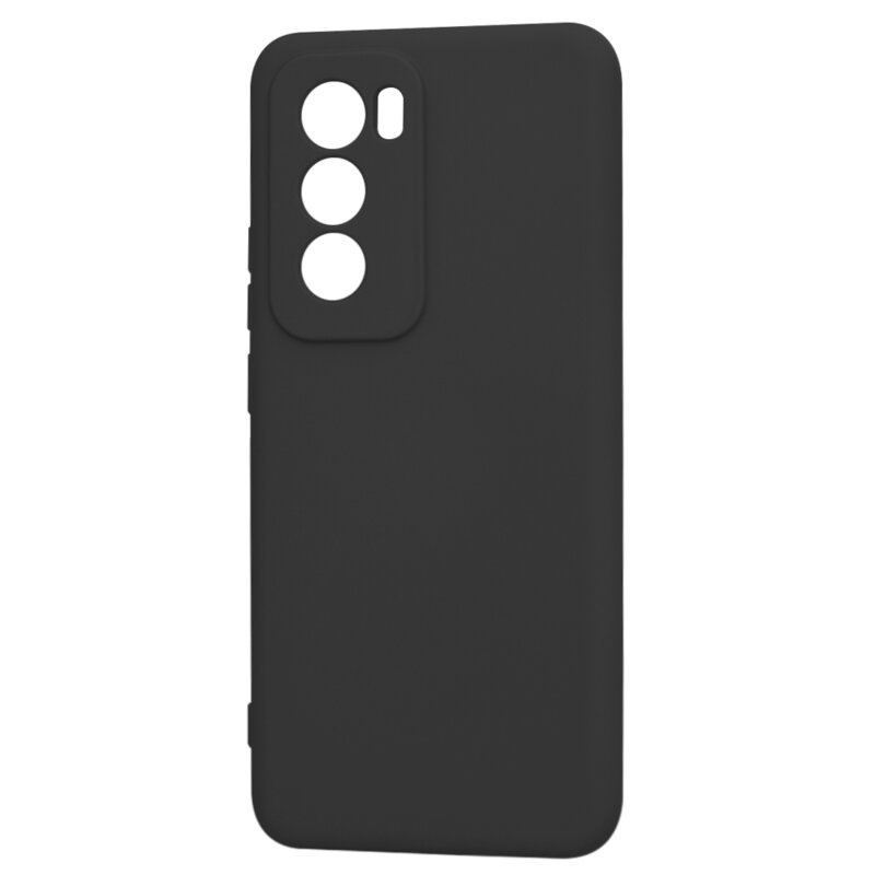 Husa pentru Oppo Reno12 din Silicon Catifelat, Protectie Premium, Skyddar SoftElegance - Negru - 3 | YEO