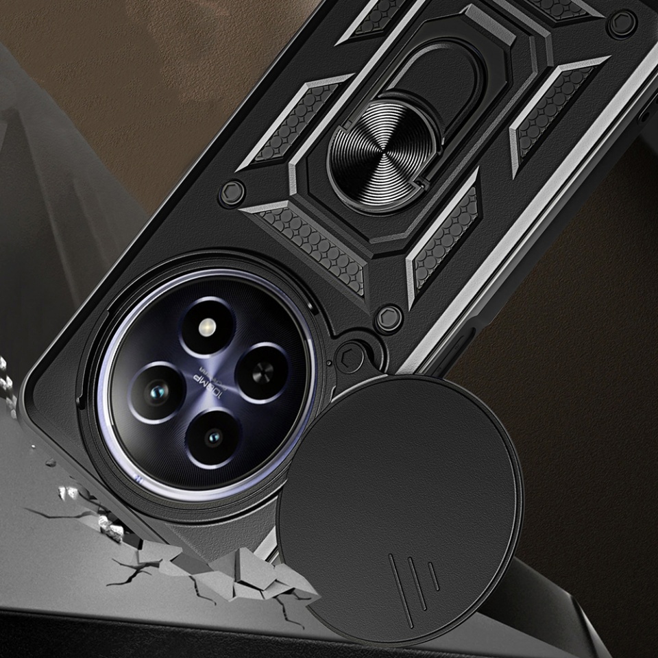 Husa pentru Oppo Reno12 F / Reno12 FS cu inel magnetic si protectie camera Skyddar CamShield - Roz - 2 | YEO