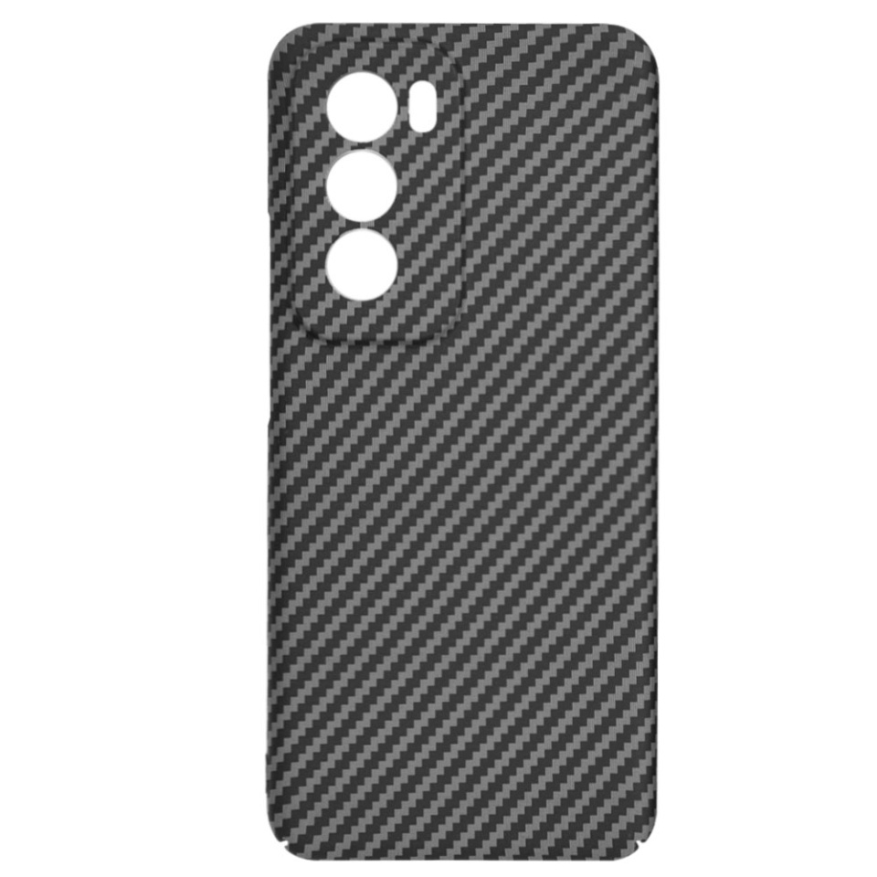 Husa pentru Oppo Reno12, SKYDDAR INNOVATION, textura carbon, Carbonite FiberShell, set cu sticker, Negru, - 3 | YEO