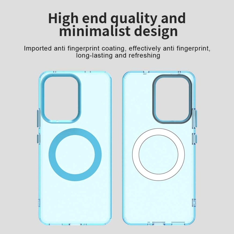 Husa pentru Oppo Reno13 F 4G / Reno13 F 5G / Reno13 FS 5G, SKYDDAR INOVATION, CandyCase, Magsafe, set cu sticker, Albastru - 2 | YEO